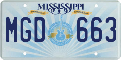 MS license plate MGD663