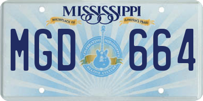 MS license plate MGD664