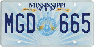 MS license plate MGD665