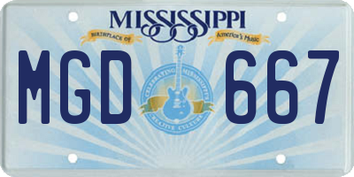 MS license plate MGD667