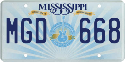MS license plate MGD668