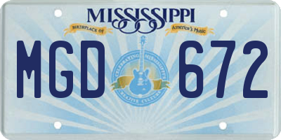 MS license plate MGD672