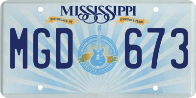 MS license plate MGD673