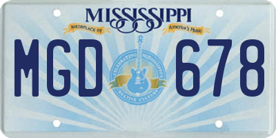 MS license plate MGD678