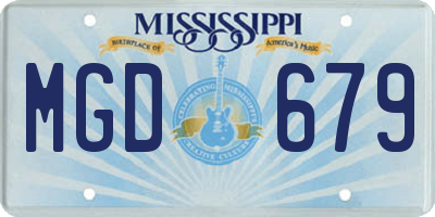 MS license plate MGD679
