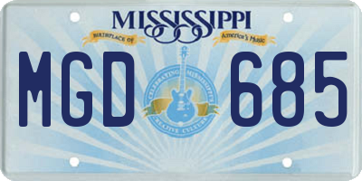 MS license plate MGD685