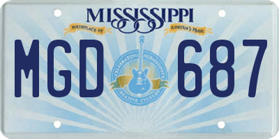 MS license plate MGD687