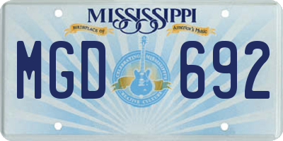 MS license plate MGD692