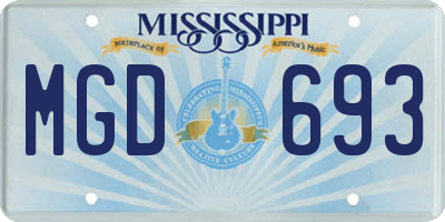MS license plate MGD693