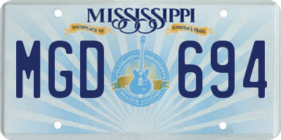 MS license plate MGD694