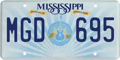 MS license plate MGD695