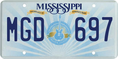 MS license plate MGD697