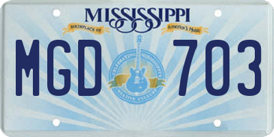 MS license plate MGD703