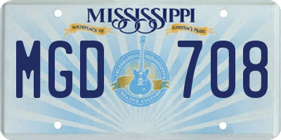 MS license plate MGD708
