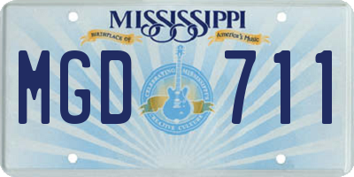 MS license plate MGD711