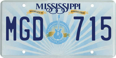 MS license plate MGD715