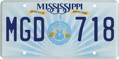 MS license plate MGD718