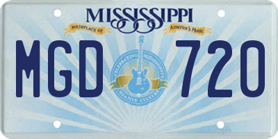 MS license plate MGD720