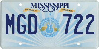 MS license plate MGD722