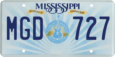 MS license plate MGD727