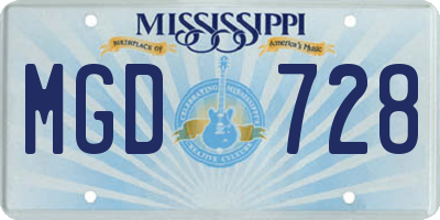 MS license plate MGD728