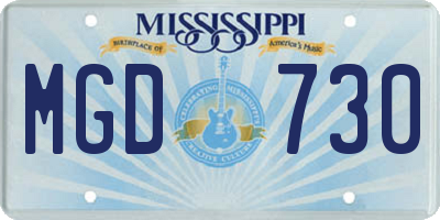 MS license plate MGD730
