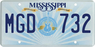 MS license plate MGD732