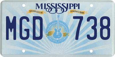 MS license plate MGD738