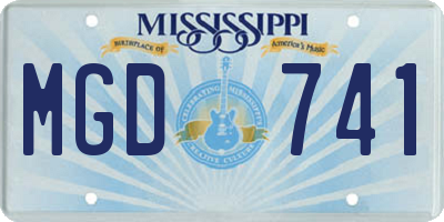 MS license plate MGD741