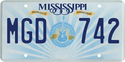 MS license plate MGD742