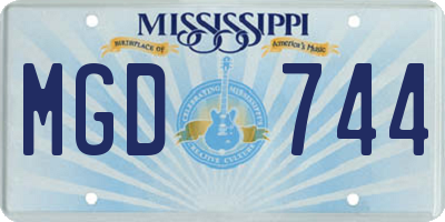 MS license plate MGD744