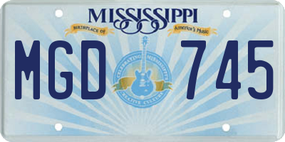 MS license plate MGD745