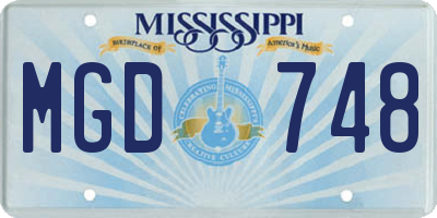 MS license plate MGD748