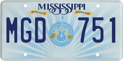 MS license plate MGD751