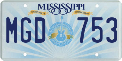 MS license plate MGD753