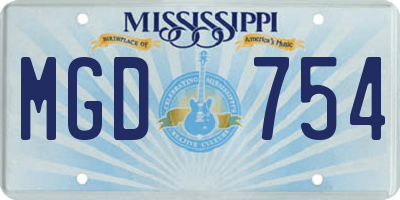 MS license plate MGD754
