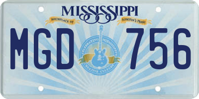 MS license plate MGD756