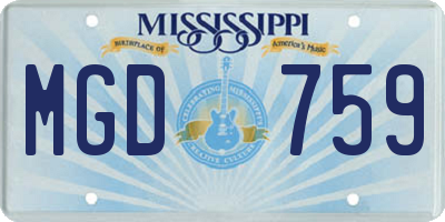 MS license plate MGD759