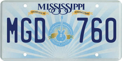 MS license plate MGD760