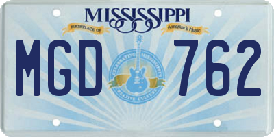 MS license plate MGD762