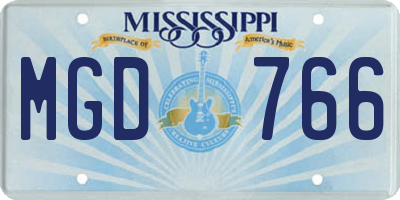 MS license plate MGD766