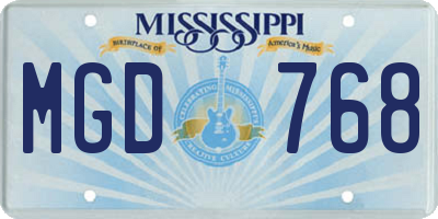MS license plate MGD768