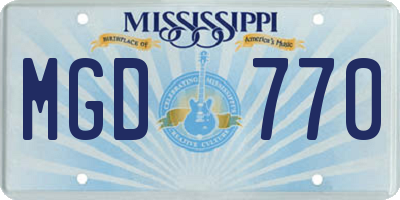 MS license plate MGD770