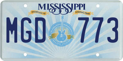 MS license plate MGD773