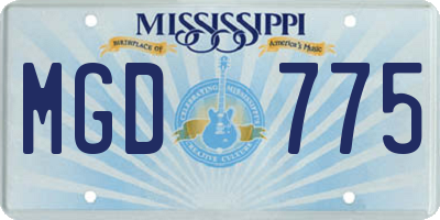 MS license plate MGD775