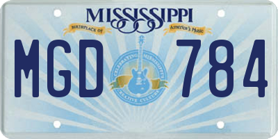 MS license plate MGD784