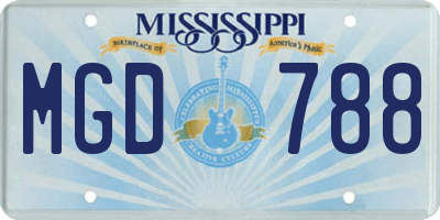 MS license plate MGD788