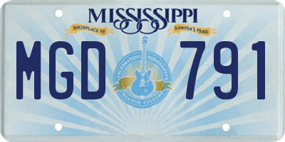 MS license plate MGD791
