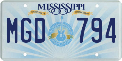 MS license plate MGD794