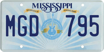 MS license plate MGD795